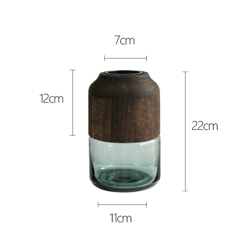 Luxury Vase Glass Wooden Daaera