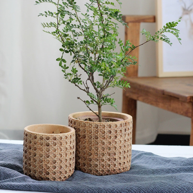 Bamboo Weaving Vase Flowerpot