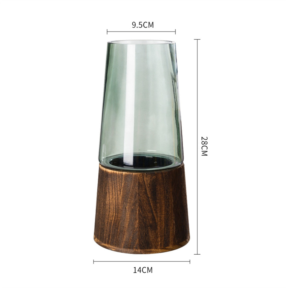 Luxury Vase Glass Wooden Astuanih