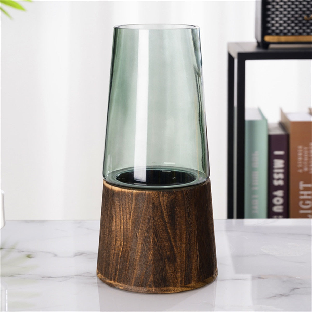 Luxury Vase Glass Wooden Astuanih