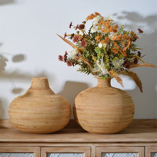 Straw Flower Vase Mdawar