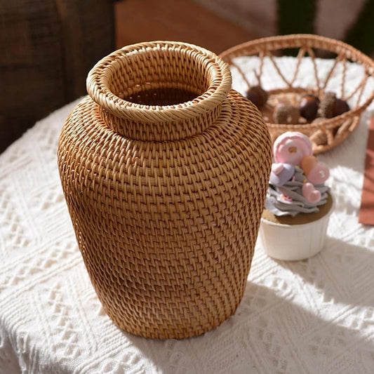 Straw Wicker Vase Basket Handwowen