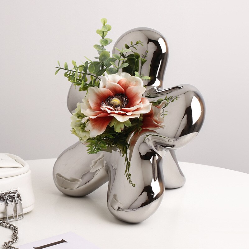 Luxury Ceramic Vase Silver