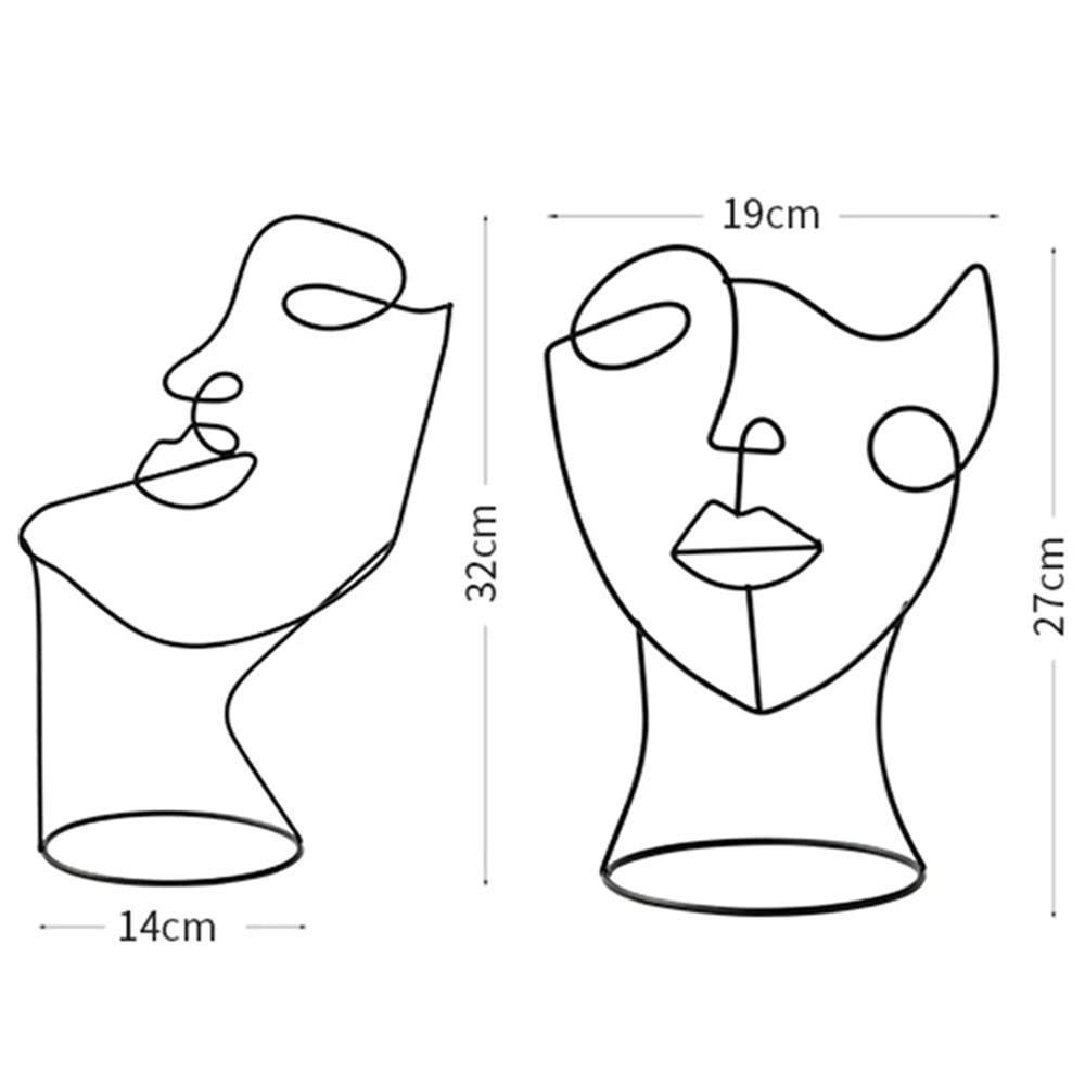 Wajeh Iron Abstract Character Vase