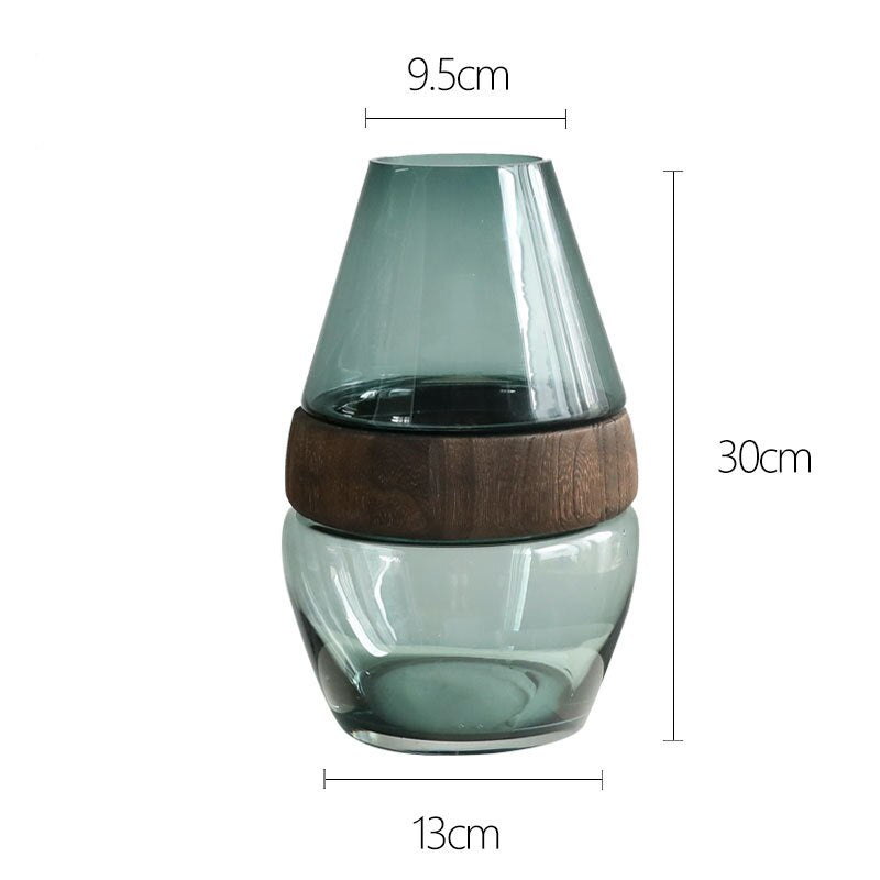 Luxury Vase Glass Wooden Daaera