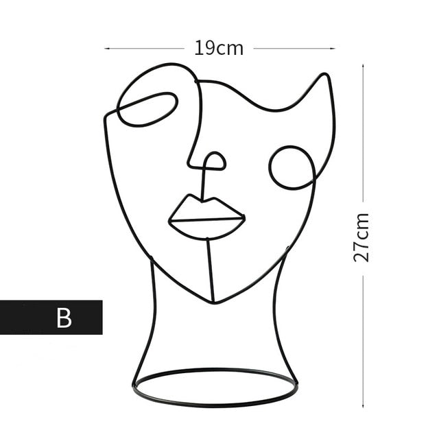 Wajeh Iron Abstract Character Vase