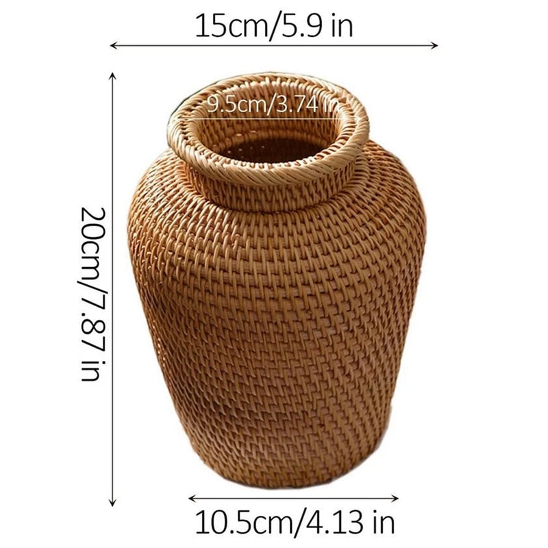 Straw Wicker Vase Basket Handwowen