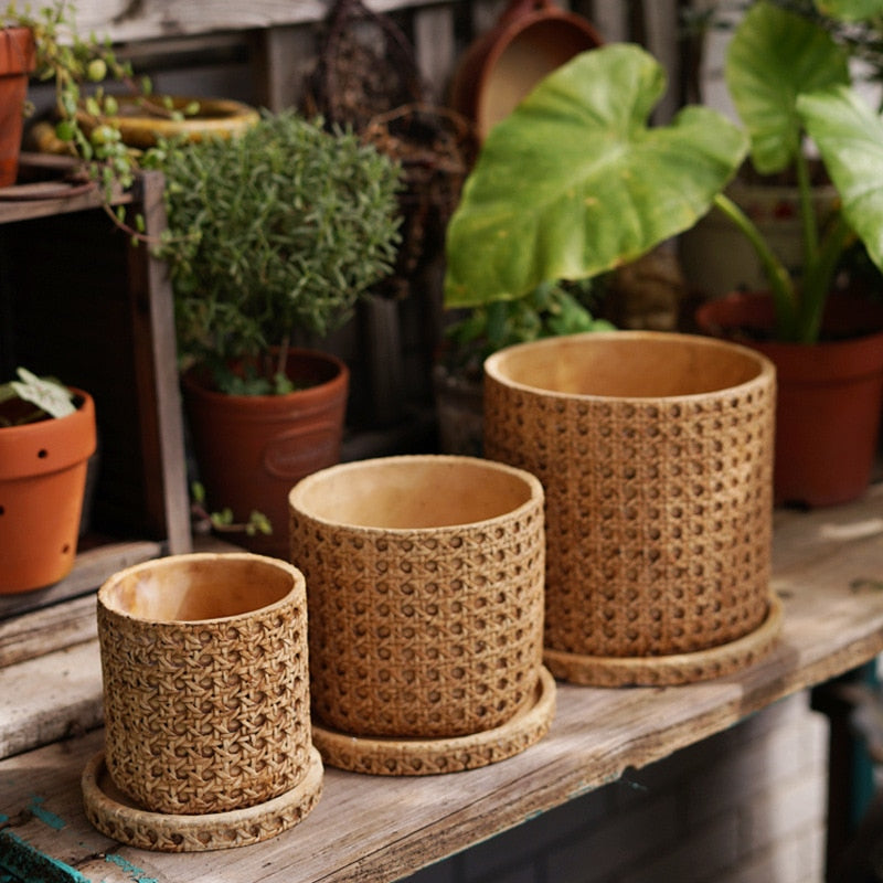 Bamboo Weaving Vase Flowerpot