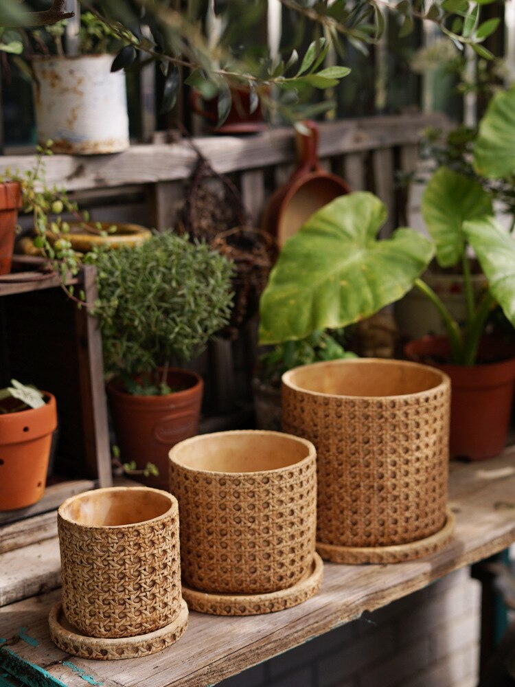 Bamboo Weaving Vase Flowerpot